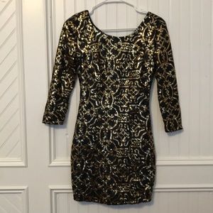 Black and gold sequence dress 🎉